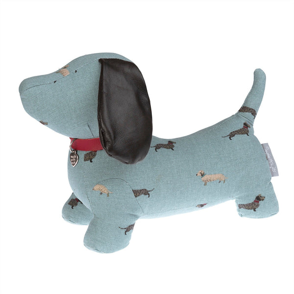 Dachshund Door Stop with Leather Detail Gallop Guru