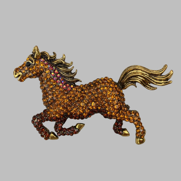 Online Vintage galloping horse brooch