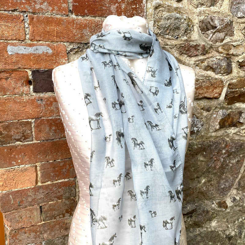 Duck Egg Blue Horse Scarf - Gallop Guru