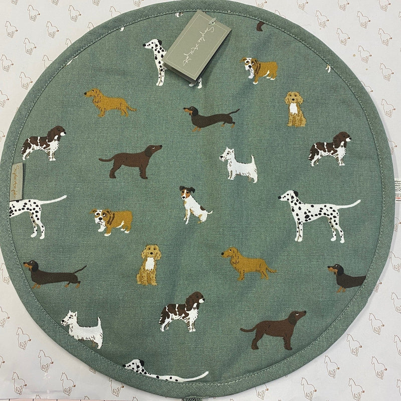 Fetch Dog Design Hob Lid Cover by Sophie Allport - Gallop Guru