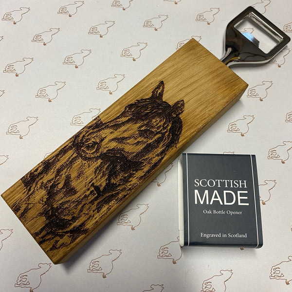 Horse Designed Oak Bottle Opener - Gallop Guru