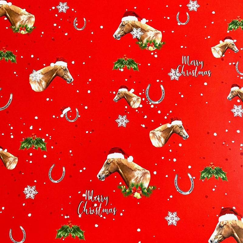 Horse Themed Christmas Wrapping Paper - Gallop Guru