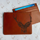 Leather Card Wallet Stag or Pheasant Design - Gallop Guru