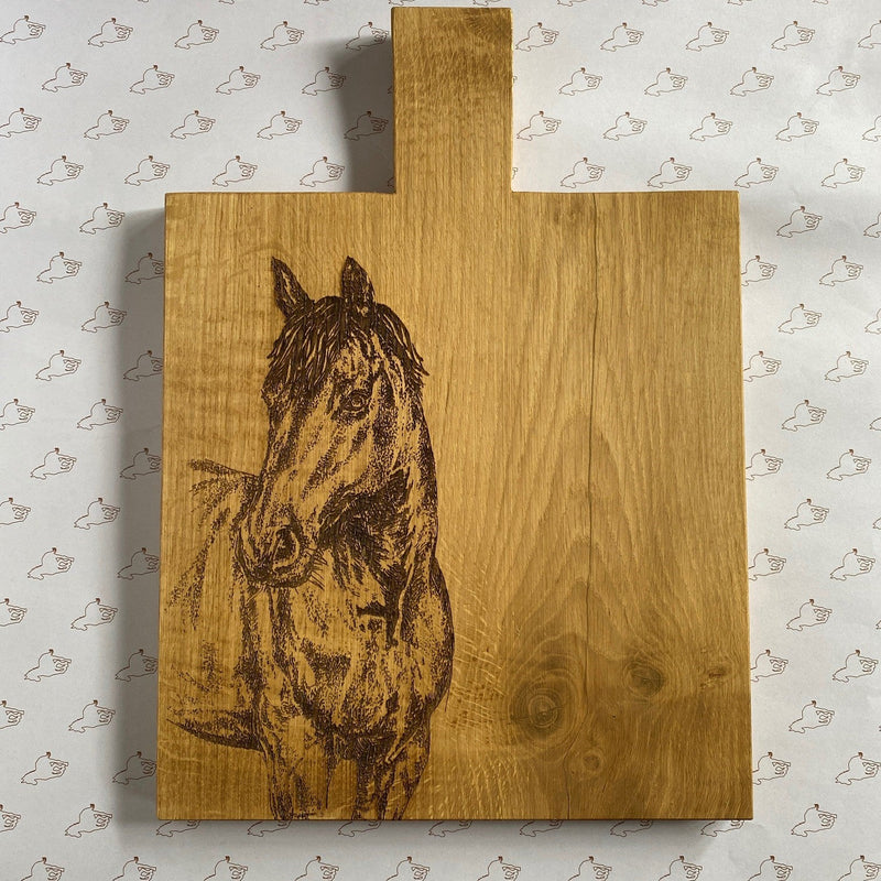 Medium "Horse" Oak Serving or Chopping Board - Gallop Guru