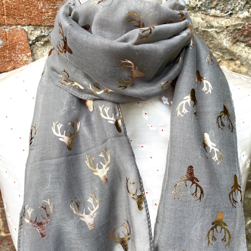 Stag Head Designed Scarf - Gallop Guru