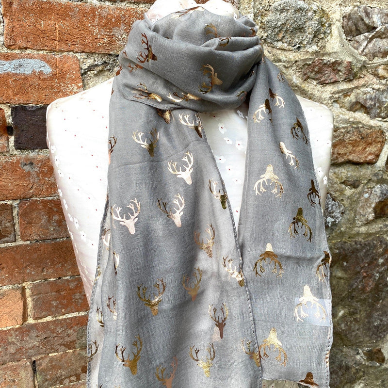 Stag Head Designed Scarf - Gallop Guru