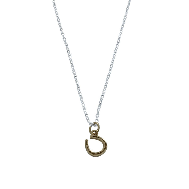 Sterling Silver and Gold Horseshoe Child's Necklace - Gallop Guru