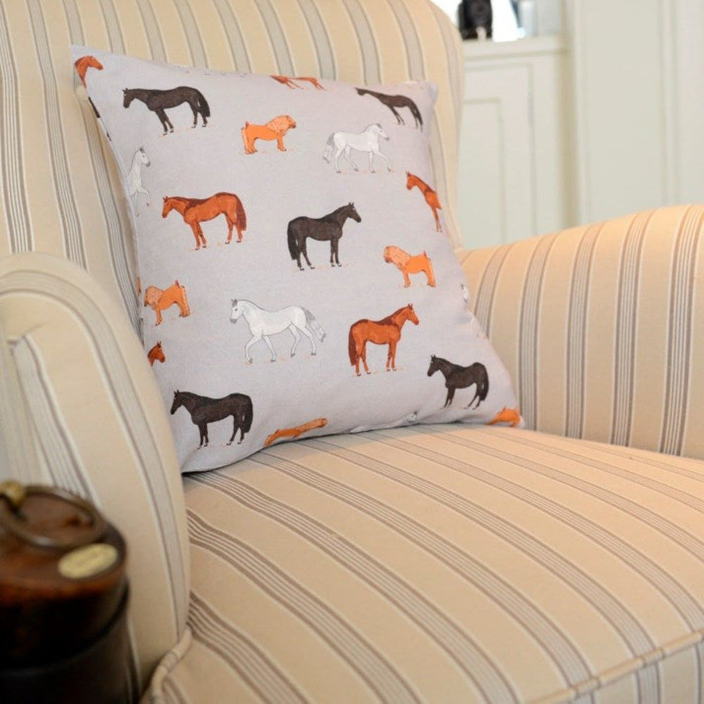 Shetland And Horses Print Cushion Cover Gallop Guru